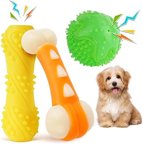 кучешки Играчки За Џвакање Кучиња За Агресивни Џвакачи-Речиси Неуништливи Играчки За Коски-Цврсти Играчки За Кучиња Со Пискливи Топки-Интерактивни
