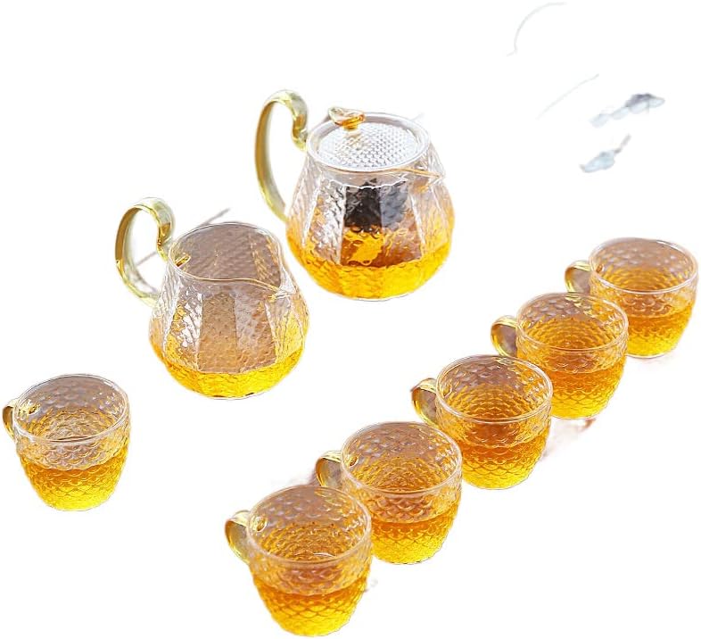Стаклен чај сет домашен канцеларија Кунг Фу Производител на чај Транспарентен 玻璃 茶 具 整套 办公 功夫 泡 茶器 透