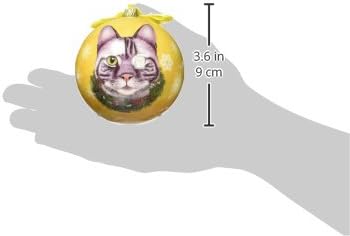 Таби мачка Божиќен украс за намалување на топката за докажување