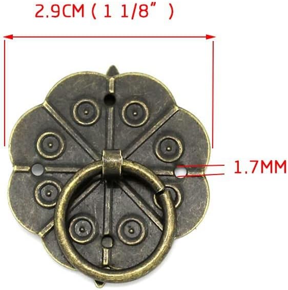 Античка фиока влече бронзени прстени копчиња за тркалезни рачки на фиоки за гроздобер копче за кабинет 1,14 инчи за кабинет за