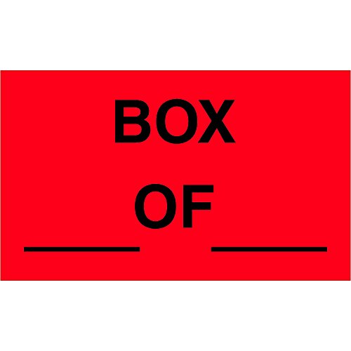 Логика на лента од Авидити 3 x 5, кутија на_ флуоресцентна црвена налепница, за испорака, ракување, пакување и движење