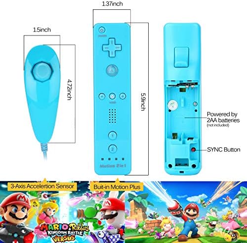 Wii Контролер, Wadeo Wii Remore, Вграден Во Движење Плус Далечински И Nunchuck Контролер+Случај за Nintendo Wii &засилувач; Wii U,