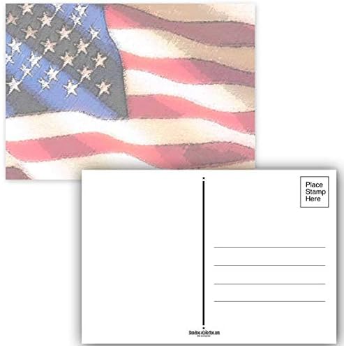 Патриотски разгледници - 50 Пакувајте ги сите повод разгледници - Патриотски разгледници на американско знаме