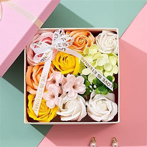 Подарок подарок за розови цвеќиња на в Valentубените, свадба ДИЈ фестивал сапун кутија за кутии за кутии за кутии производи за бања за бања