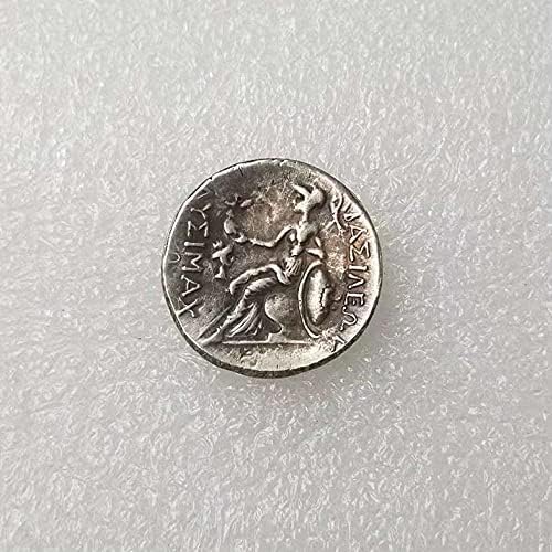 Антички ракотворби Грчка монета од бакарна позлатена сребро потресена сребрена долар сребрена тркалезна монета 30