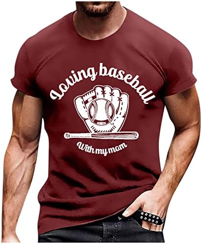 Машки кошули RTRDE летни кратки ракави со тркалезен врат Гроздобер бејзбол буква печати пулвер врвни маици