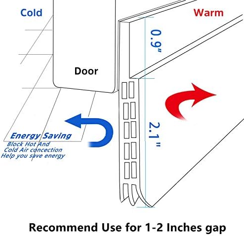 Задавање на нацрт -стоп на вратата, 3 инчи проширување на лентата за заптивка на вратата под блокатор на бучава за внатрешни врати и изолација