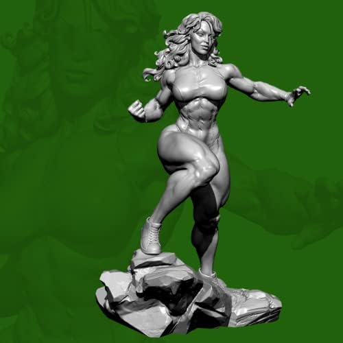 1/24 смола фигура модел на модел на научна фантастика, женски воин воин смола комплет необработен и необоен-