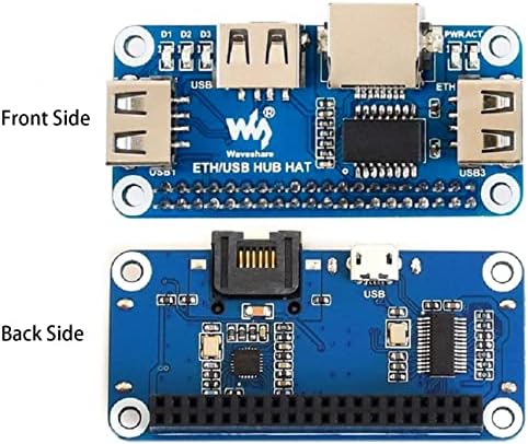 Етернет/USB Hub HAT Expansion Board за Raspberry Pi 4B/3B+/3B/2B/Zero/PI Zero W/PI Zero 2W, со RJ45 10/100m Етернет порта и три