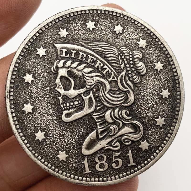 1851 година Американски Морган Антички бакар стари сребрени медали за збирка занаетчиски занаетчиски монети комеморативни монети