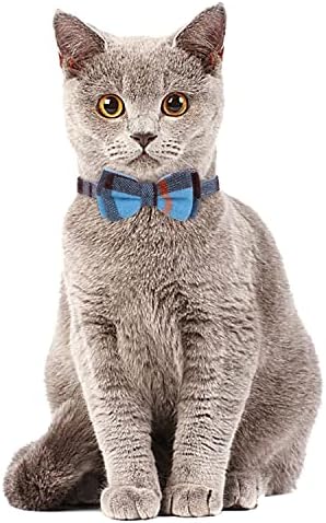 Faleela 2 Пакет/Постави Мачка Јака Со Симпатична Машна И Ѕвонче, Отцепена Карирана Кошула Јака За Писе Прилагодлива Безбедност