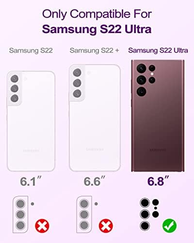 WeLoveCase За Samsung Galaxy S22 Ултра 5g Случај, Покријте 3 во 1 Тешка Заштита На Целото Тело Хибриден Ударен Браник Tpu Трислоен