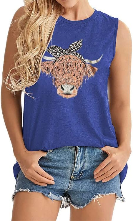 Лабава вклопена преголема блуза елек маичка за девојчиња 2023 памук леопард крава печатење симпатична камизолна резервоар за камиони VC VC VC