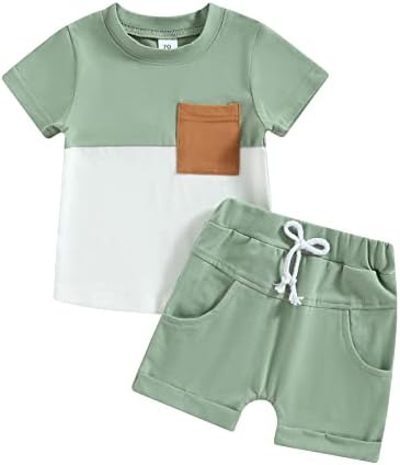Creairy 2 парчиња облека за новороденчиња, мачки за крпење кратки ракави маици врвови панталони шорцеви поставени летни облеки на мали деца