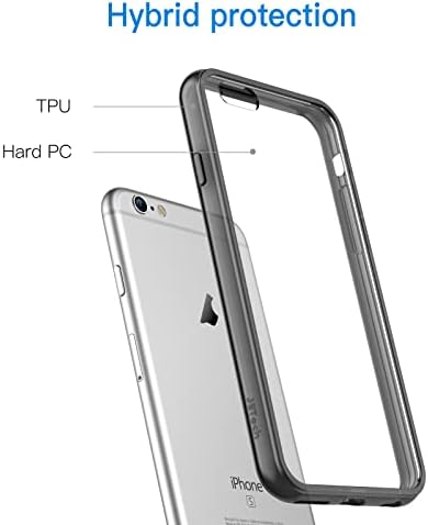 Jetech Case компатибилен со iPhone 6 Plus и iPhone 6s Plus 5,5-инчен, капакот на браник-апсорпција на шок, анти-гребење чист грб