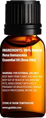 Органско сино есенцијално масло за есенцијално масла за кожа и роза за сет на кожа - чисто терапевтско одделение за есенцијални