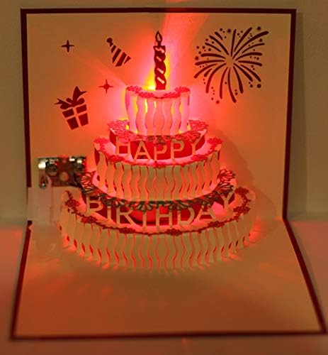 3D Поздравувачки честитки LED светлосни роденденски музички картички разгледници