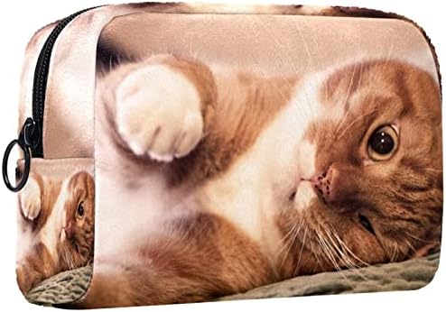 Тбуобт Торба За Шминка Патување Козметичка Торба Торбичка Чанта Чанта Со Патент, Животни За Спиење Мачка