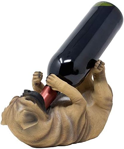 Статуа на држач за пиење вино со вино во декоративен домашен бар декор миленичиња скулптури и кученце кучиња фигурини, лавици