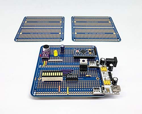 Електрококи лемење лемење леб од плоча со двојна колона за електронски проекти компатибилни за проекти за лемење на Arduino DIY, позлатени од