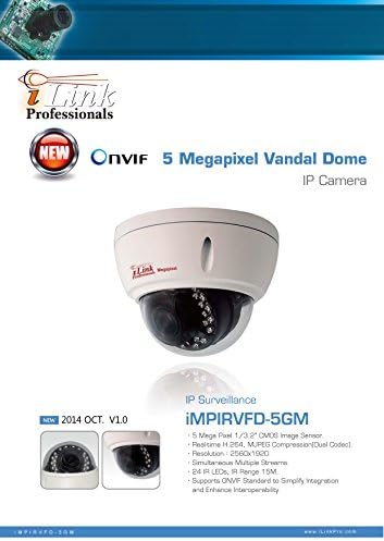 5 MP, 3 MP, 2 MP, 1080P & 720p IP Megapixel IR Vandal Dome со POE и 3,5-10mm варифокална безбедносна камера за CCTV