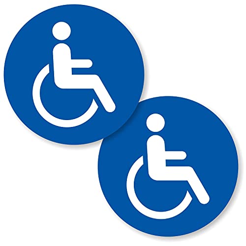 SmartSign „Handicapped Access Symbal“ Двострана стаклена врата Декларација | 4 кружен полиестер