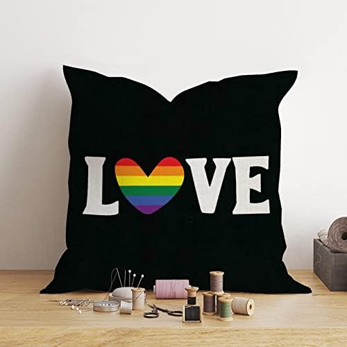 Loveубов срце виножито ЛГБТК фрли перница за покривање на перници за печење на вineубените, лезбејски геј напредок гордост виножито перница,