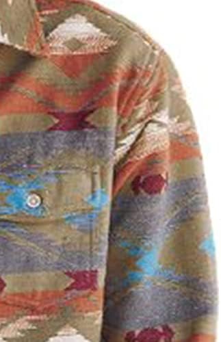 Машко случајно копче надолу по шилестиот пролет и есенски лаптол дигитални печатени кошули задебелени топла јакна со долг ракав