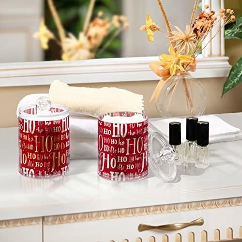 Божиќни црвени памучни држачи за бришач за бања со тегли со капаци поставени памучни топка подлога за тркалање тегла за памучни брисеви памучни