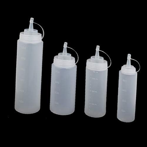 Х-DREE Мулти-Капацитет Пластични Остри Уста Течност За Складирање Шише Контејнер Во Собата 4 во 1 (Contenedor de botellas de almacenamiento