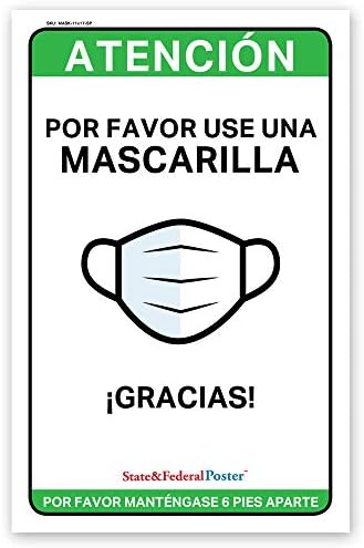 Ве молиме, облечете го постерот за маска за лице шпански знак за безбедност за бизнис, работно место, ресторани или други згради и објекти. Отпечатено на премија хар