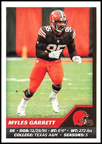 2021 налепници на Панини 147 Myles Garrett Cleveland Browns NFL Football Mini Trader Carding Card