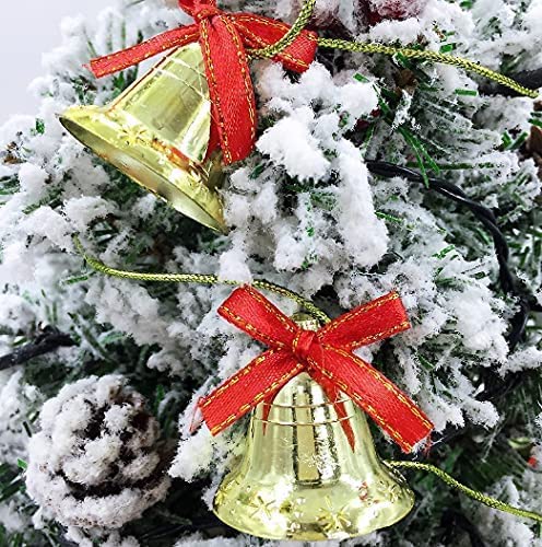 Декорација на новогодишна елка злато злато мало bellвоно Божиќно украси за новости елка виси украси Фестивал виси приврзоци за декорација за