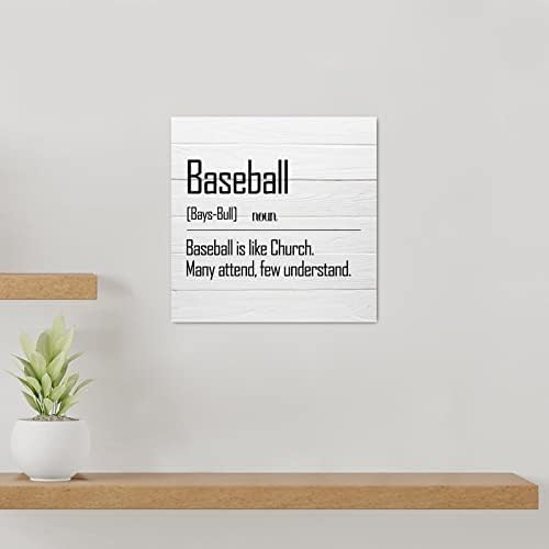 Evans1nism Дрвени знаци бејзбол дефиниција за знак тренер за подарок фарма куќа стил wallид декор типографија wallидна уметност
