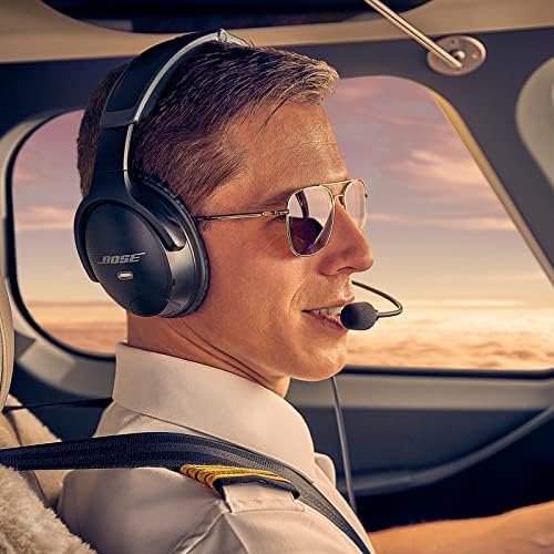 Бозе А30 Воздухопловни Слушалки Со Bluetooth, Лесен Удобен Дизајн, Прилагодлив ANR И Поништување На Бучава [Двоен Приклучок] - Црно