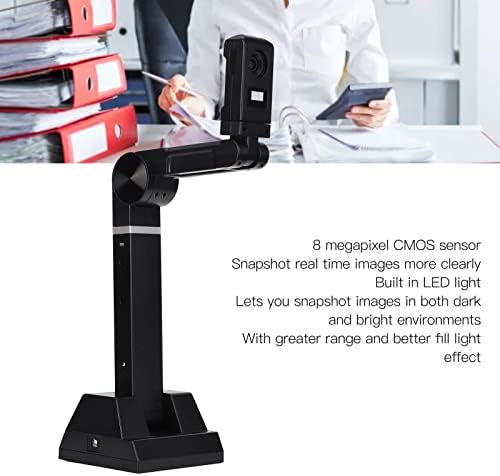 Скенер за камера со документи Ashata, 8MP преносен скенер за USB -книги, професионален скенер за документи за канцелариски ракописи