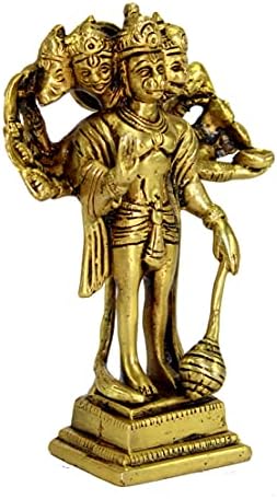 Esplanade Brass Panchmukhi Hanuman Anjaneya Pavra Putra Bajrangbali Idol Murti Moorti статуа