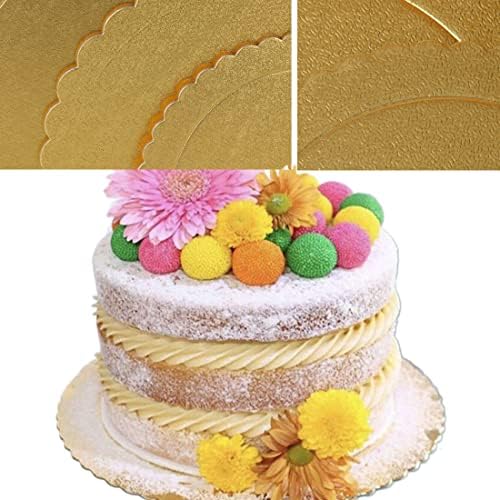 Jilukibo за еднократна употреба тркалезни табли за торта, маснотии доказ 8 кружна торта основна картонска златна плоча за плочки