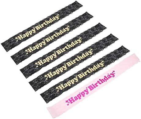 Роденденски саш, црно розово 6 парчиња убава практична чипка, лесна за носење соодветна должина за реквизити за фотографии