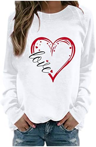 Womenенски Божиќ џемпер пуловер плус големина маица со долги ракави печатена екипа на екипажот симпатичен графички врвен женски пуловер