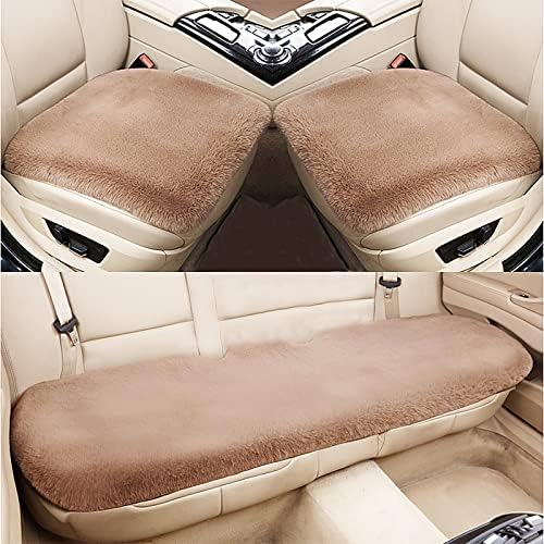 Poboo faux овчални перничиња со седишта за автомобили, меки капаци на седишта што не се лизгаат, нејасни влошки за влошки во топлина