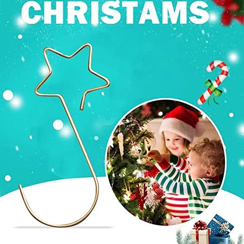 Куки за Божиќни украси на Зсаил, украси за украси од метална жица, сребрени starвездени куки за Божиќно порибување Божиќни топки