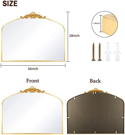 Коздекор Антички Огледало Метална Рамка Бања Огледало Злато Антички Ѕид Огледало