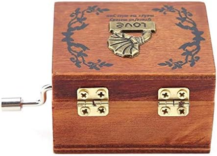 Shypt Mini дрвена рака музичка кутија метал ретро механичко моделирање занаети роденденски подарок дома украси