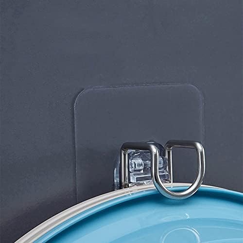 Gooffy метални куки за висење 2 парчиња wallид монтиран врата леплива закачалка држач за миење на базен, не'рѓосувачки челик, силен