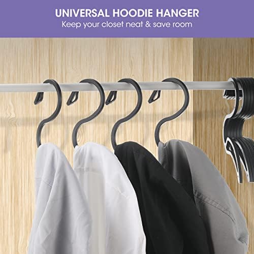 Hangers Magicfour Hoodie, 10 пакувани пластични куки во облик на качулка, дизајнирани за палто со качулка, закачалка за плакари за висечка