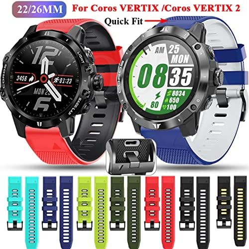 TTUCFA 22 26мм Смарт Сметки за часовници за COROS VERTIX 2 мека силиконска смарт часовник за Garmin Fenix ​​6 5x 6x нараквица