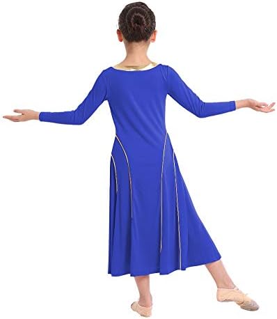 Hihcbf Девојки со долг ракав залепени пофалби за поклони танцувачки облеки за облека литургиска целосна слава на духовна танцувачка