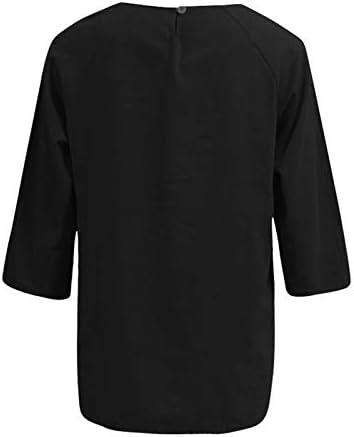 Bmиники на Bmisegm, маички со раблан, полу ракав Туника Туника постелнина лето баги монохроматска кошула