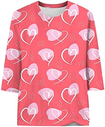 Jjhaevdy Ден на в Valentубените кошули жени среќни кошули за ден на вineубените графички влечења на вineубените врвови облека